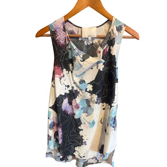 3.1 PHILLIP LIM Printed Silk Blouse Sleeveless Top Size 4 BEAUTIFUL FLORAL - Picture 1 of 6